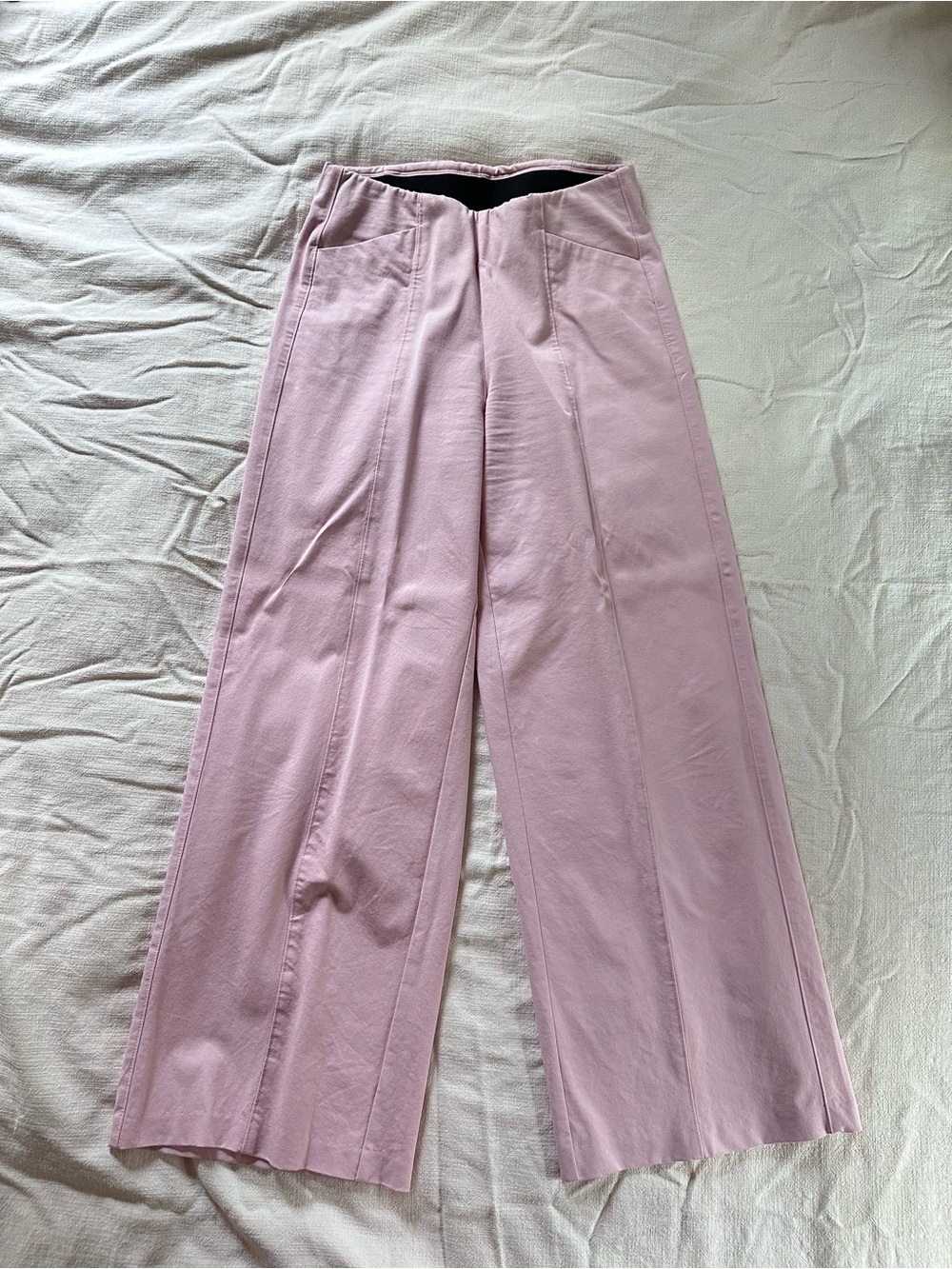 Old Navy High-Rise Wide Leg Pants in Pale Pink